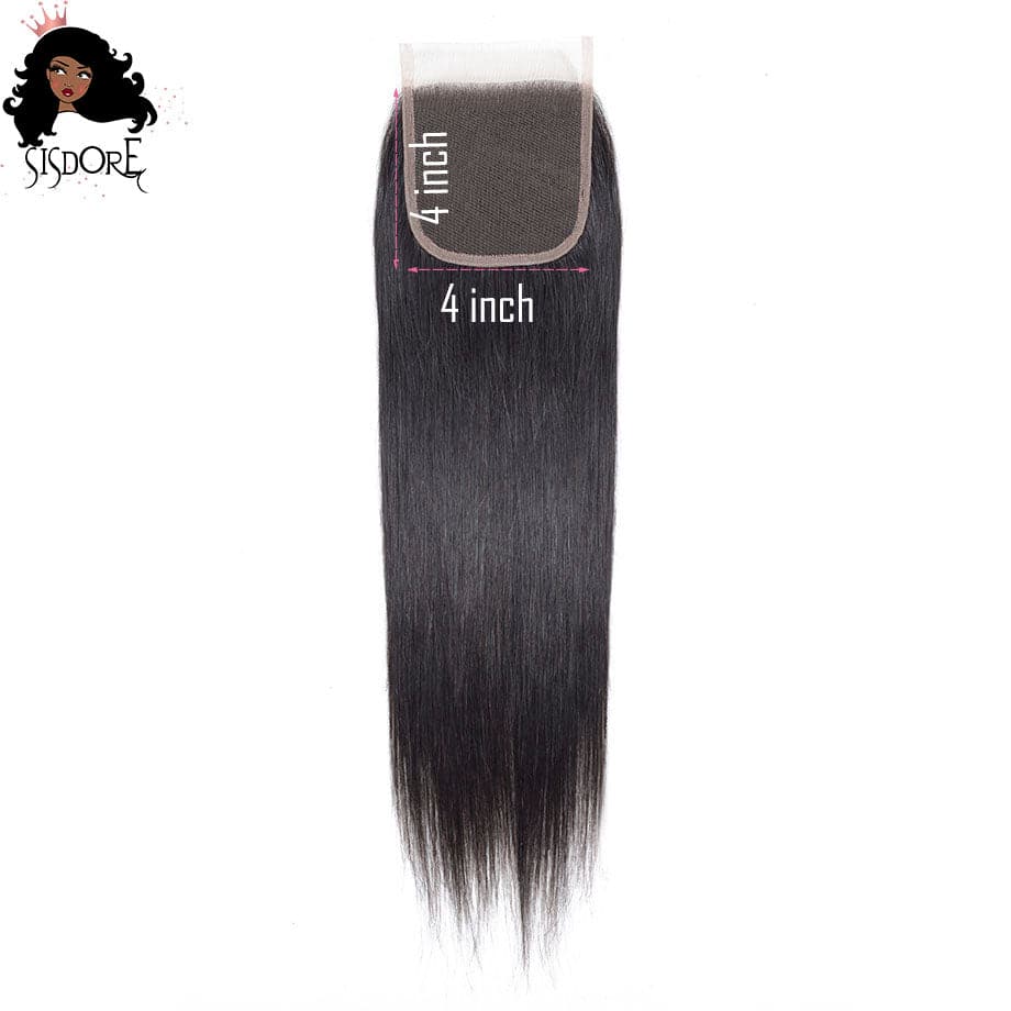 4X4 lace closures straight hair medium brown lace