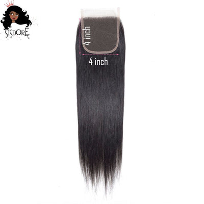 4X4 lace closures straight hair medium brown lace