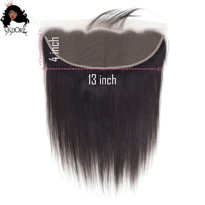 13x4 lace frontal straight human hair transparent lace