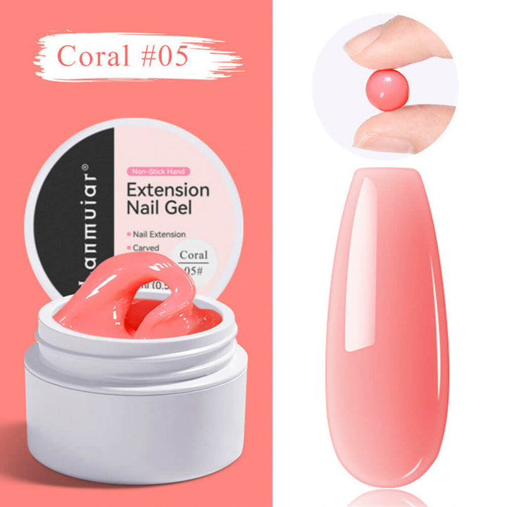 nail extension builder solid gel coral color