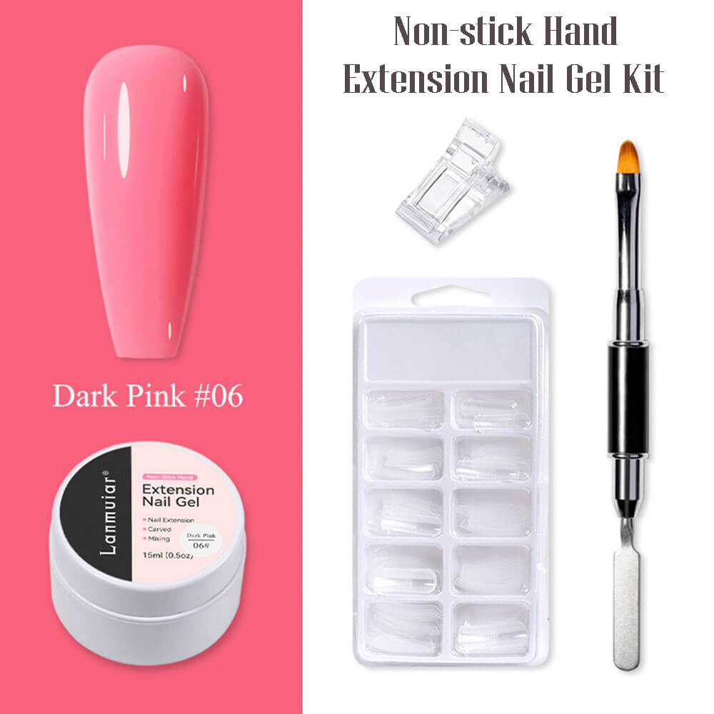 nail extension builder solid gel kit dark pink color