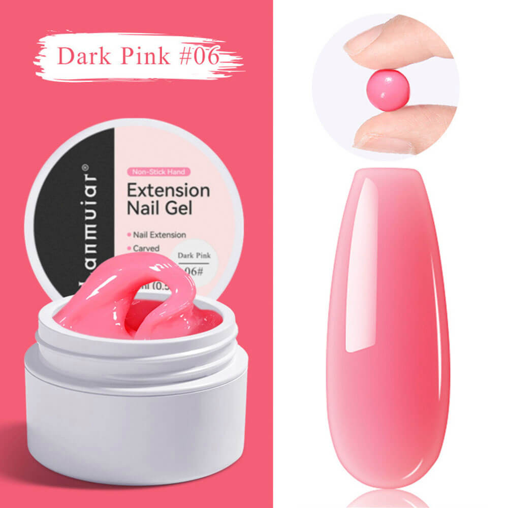 nail extension builder solid gel dark pink color