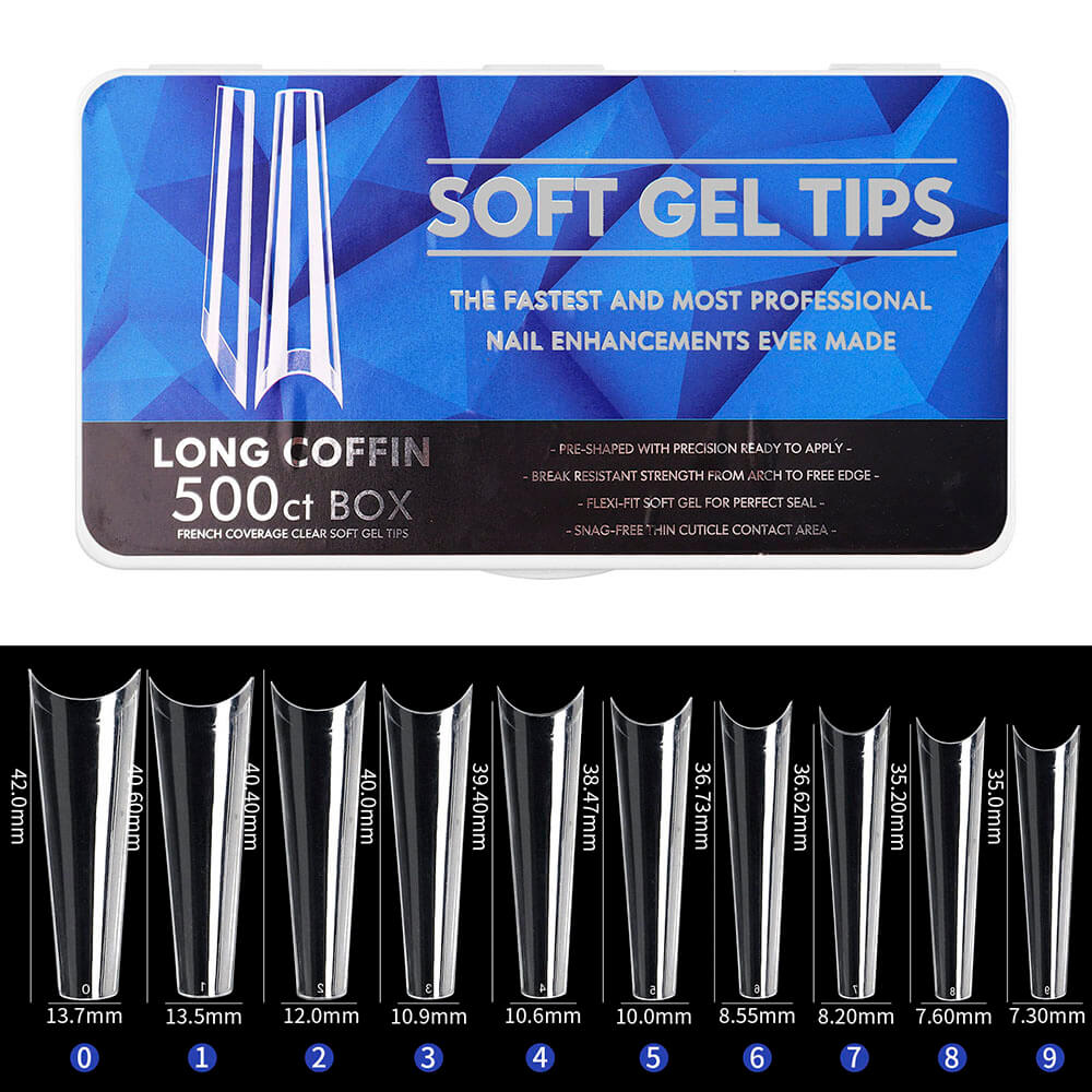 Soft Gel Tip Extension, Full Cover Manicure Acrylic Traceless Nails Tablet