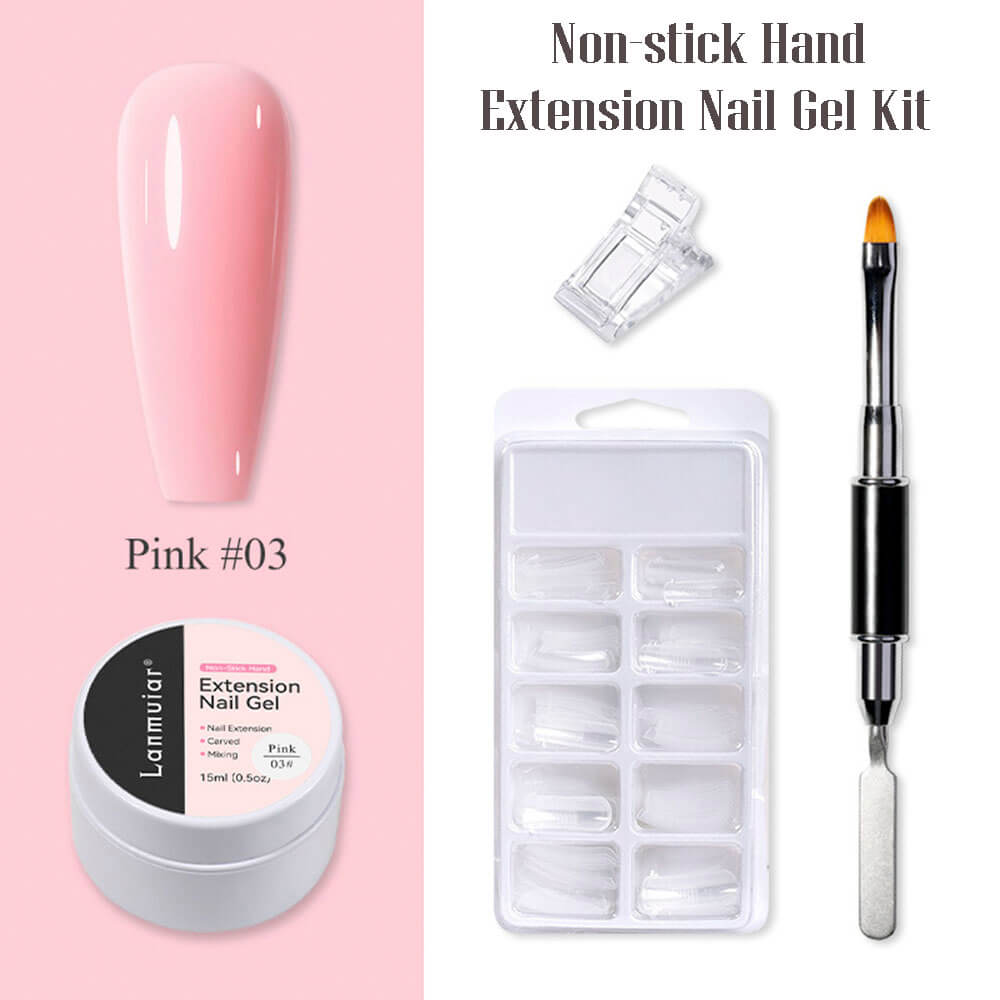 nail extension builder solid gel kit pink color