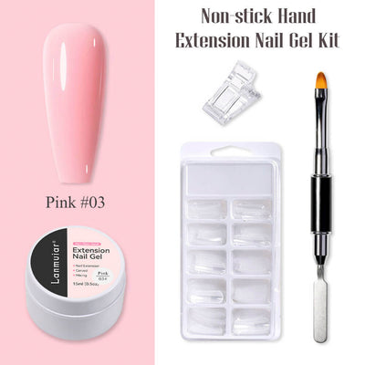 nail extension builder solid gel kit pink color