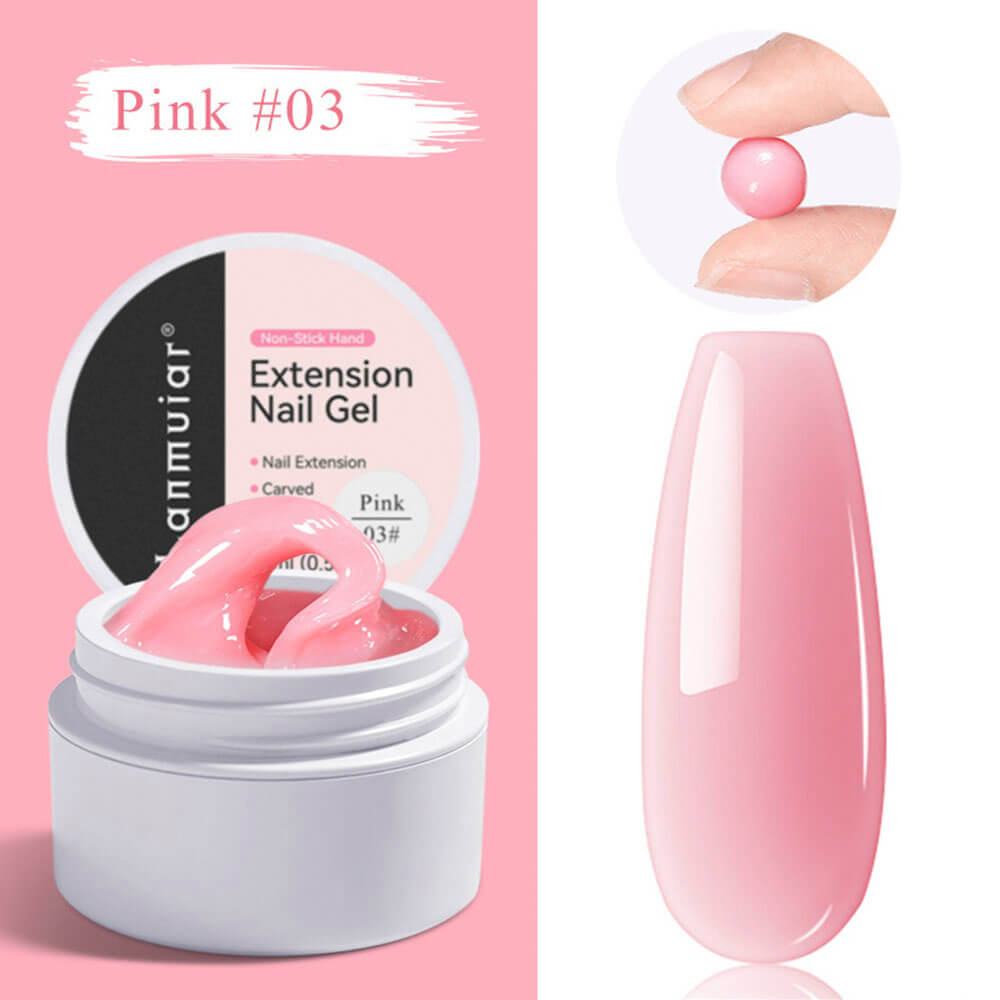 nail extension builder solid gel pink color