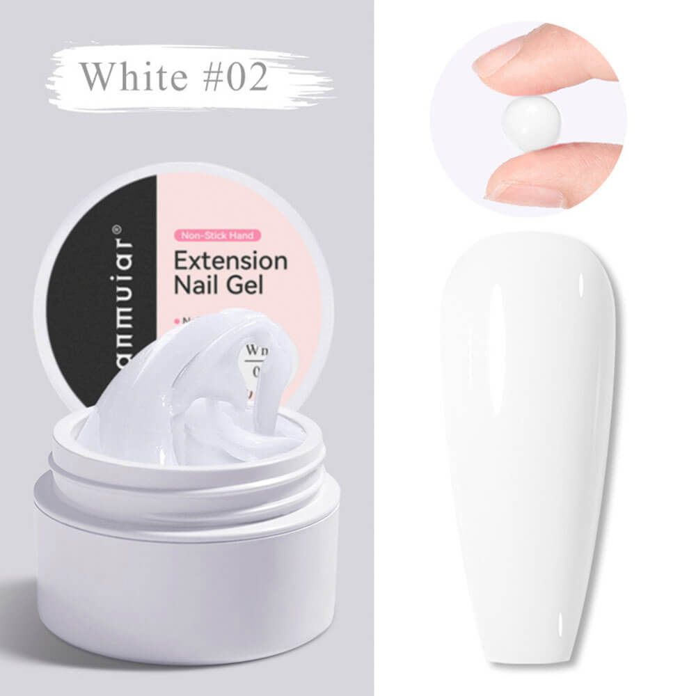 nail extension builder solid gel white color
